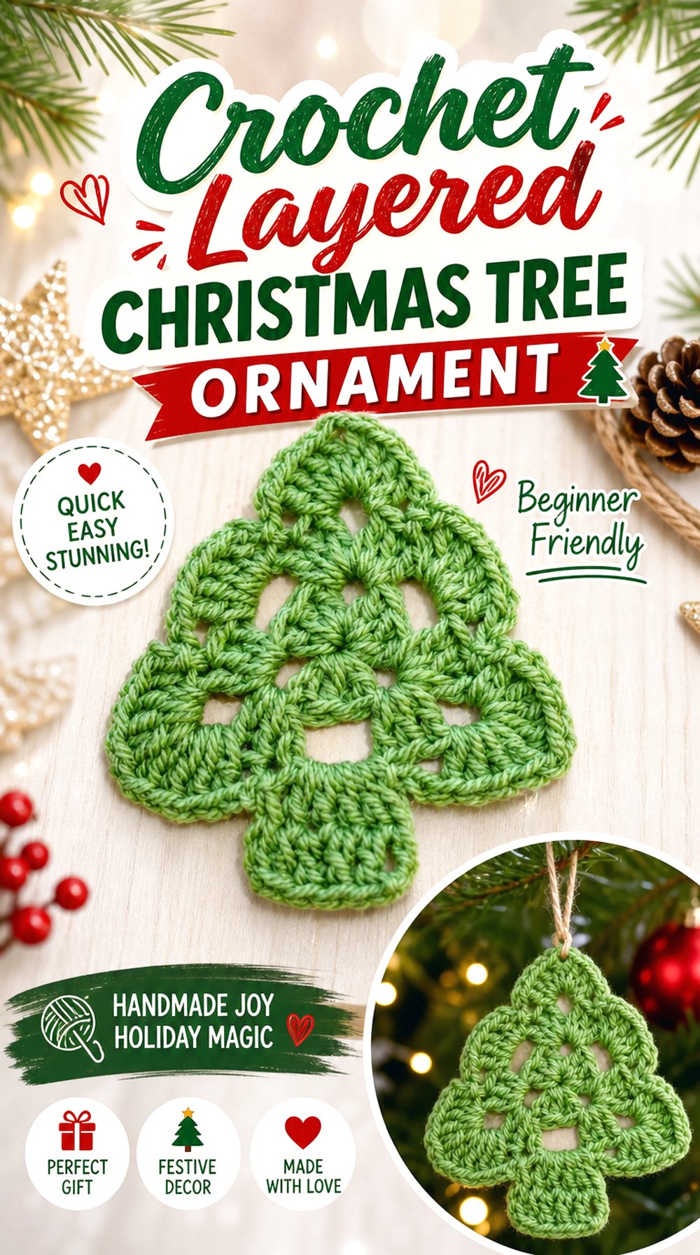 Crochet Layered Christmas Tree Ornament