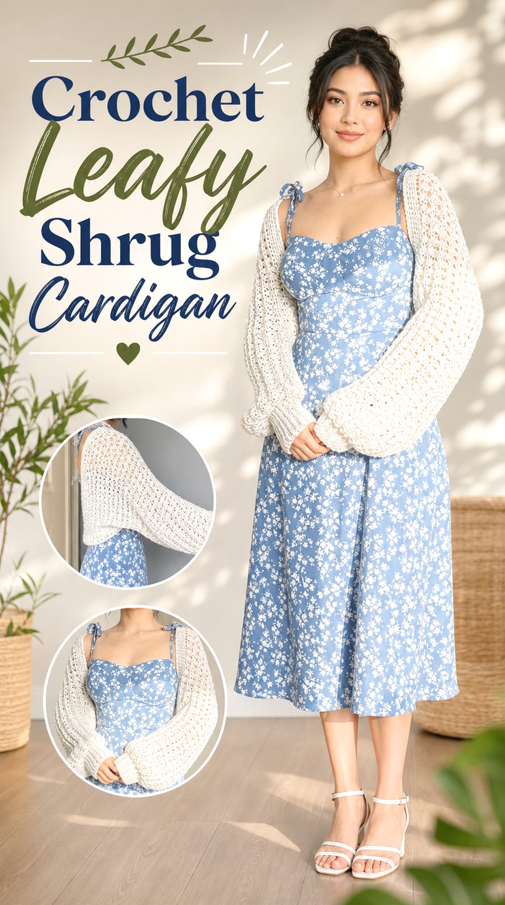 Crochet Leafy Shrug Cardigan