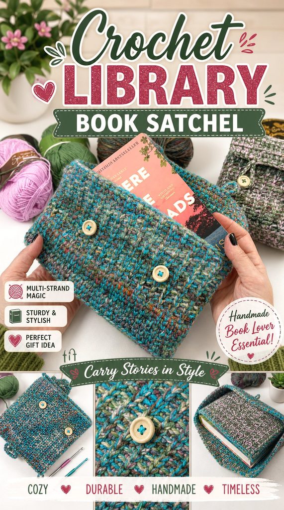 Crochet Library Book Satchel