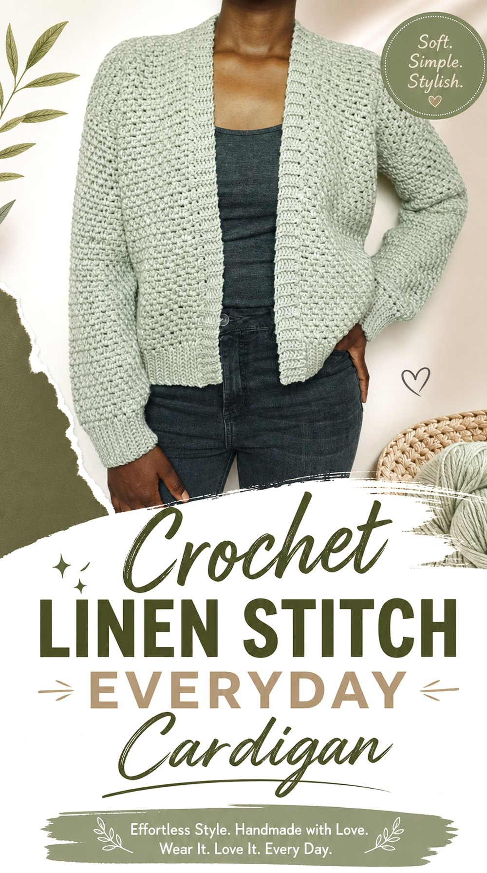 Crochet Linen Stitch Everyday Cardigan
