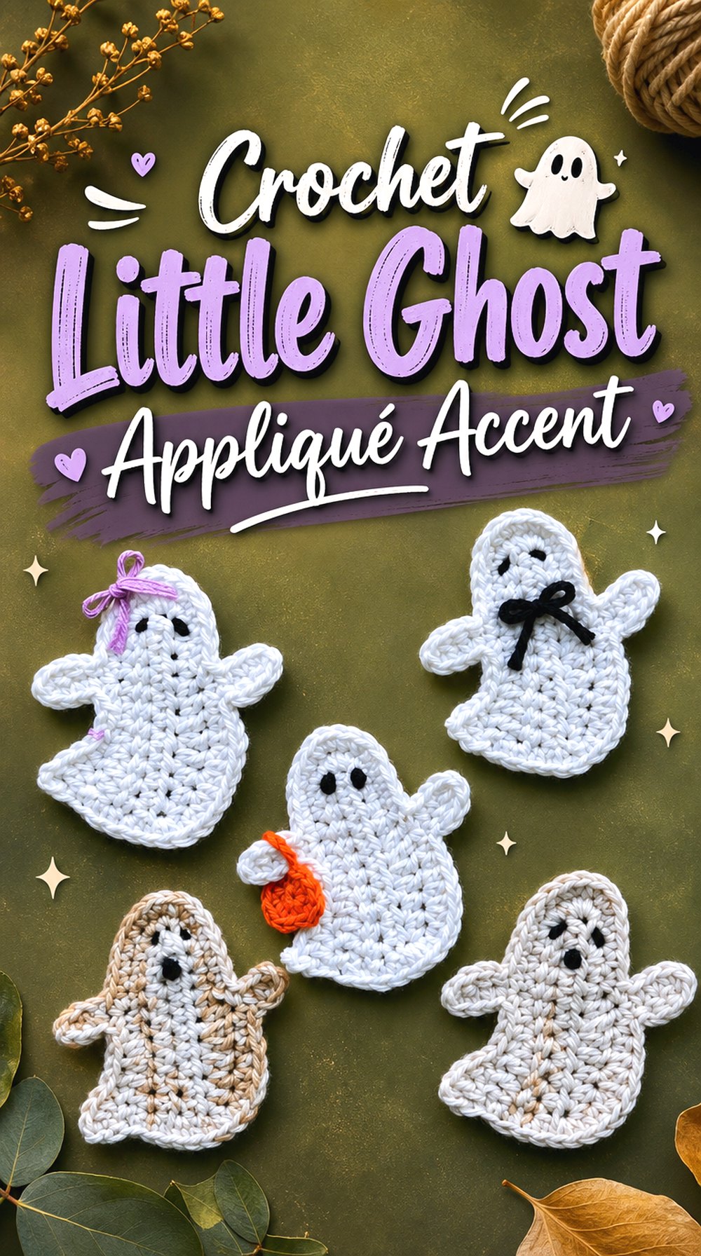 Crochet Little Ghost Appliqué Accent