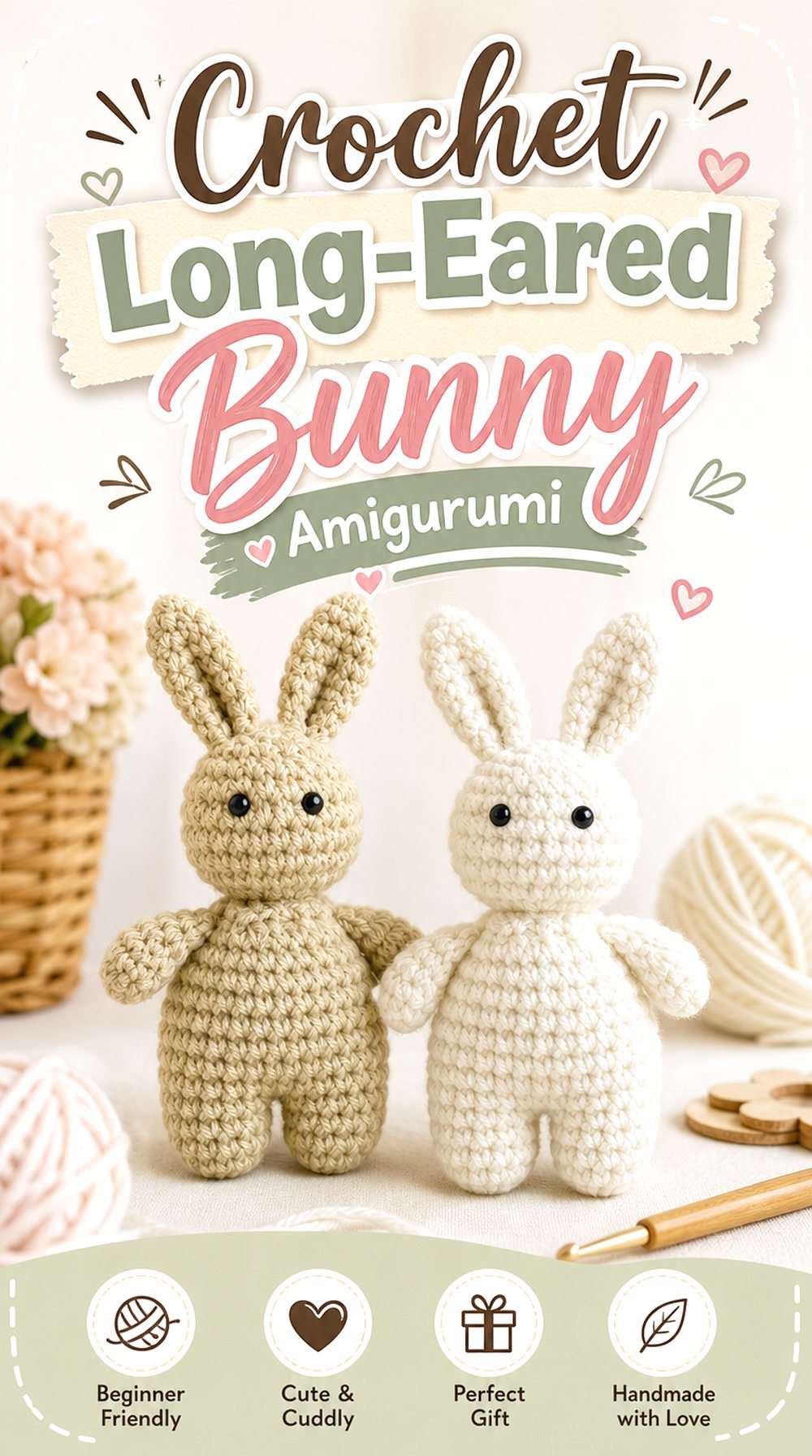 Crochet Long Eared Bunny Amigurumi