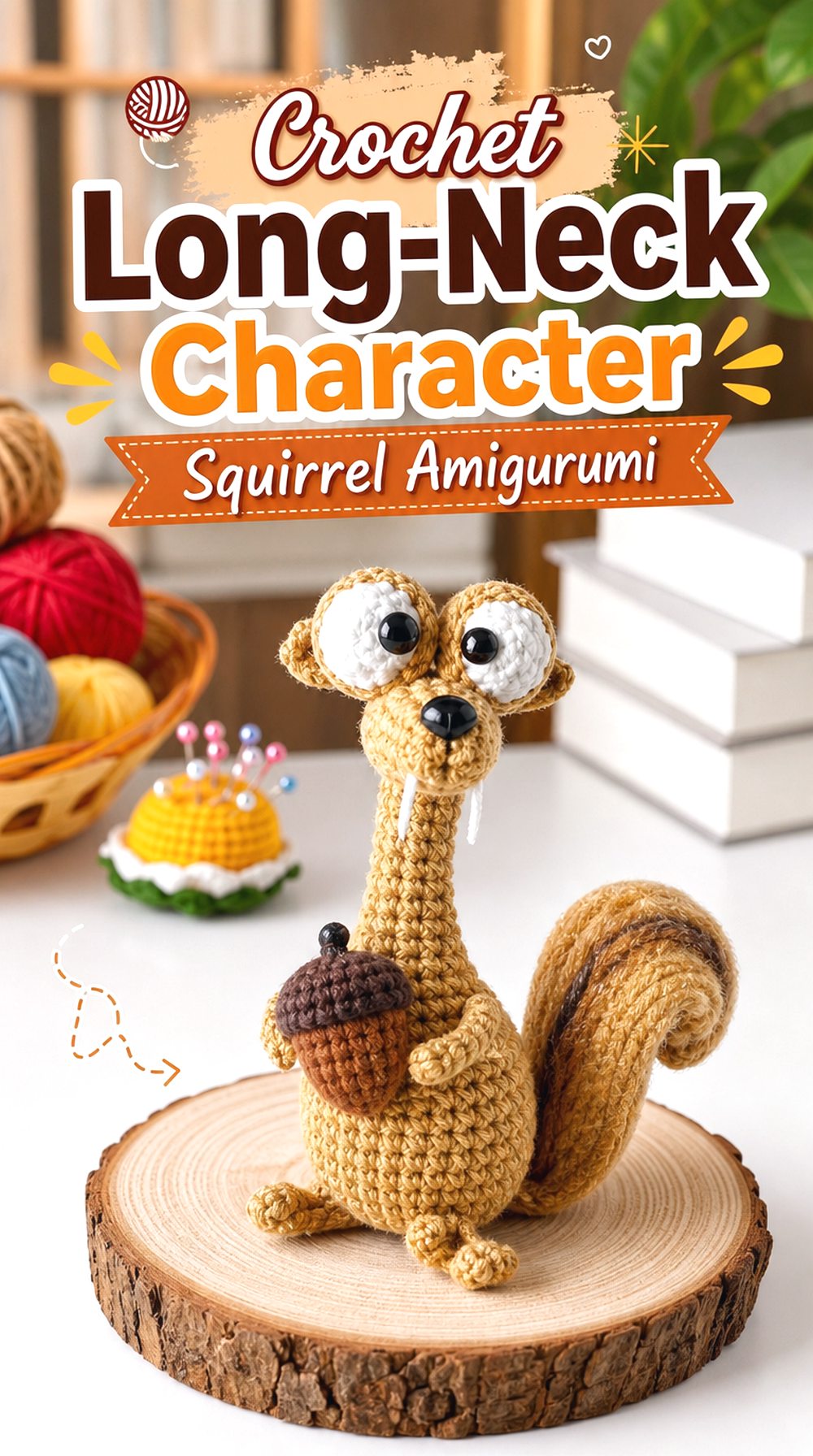 Crochet Long Neck Character Squirrel Amigurumi