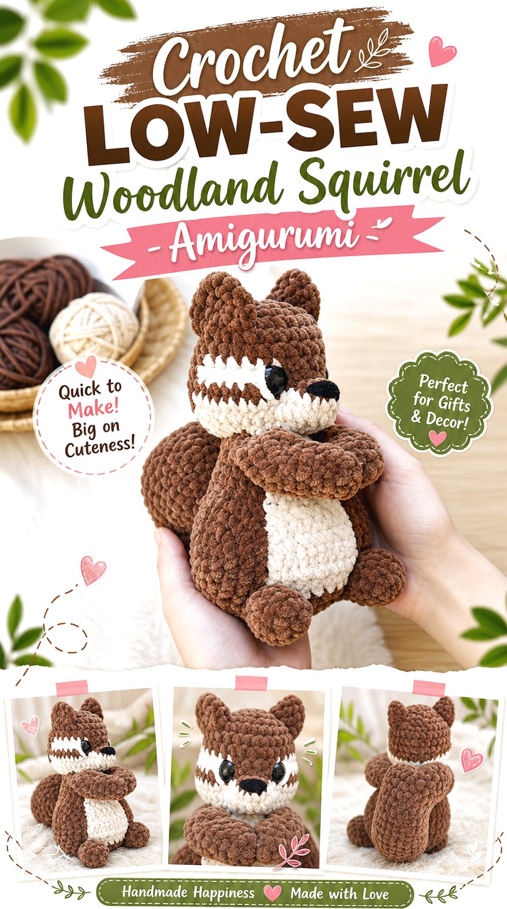 Crochet Low Sew Woodland Squirrel Amigurumi