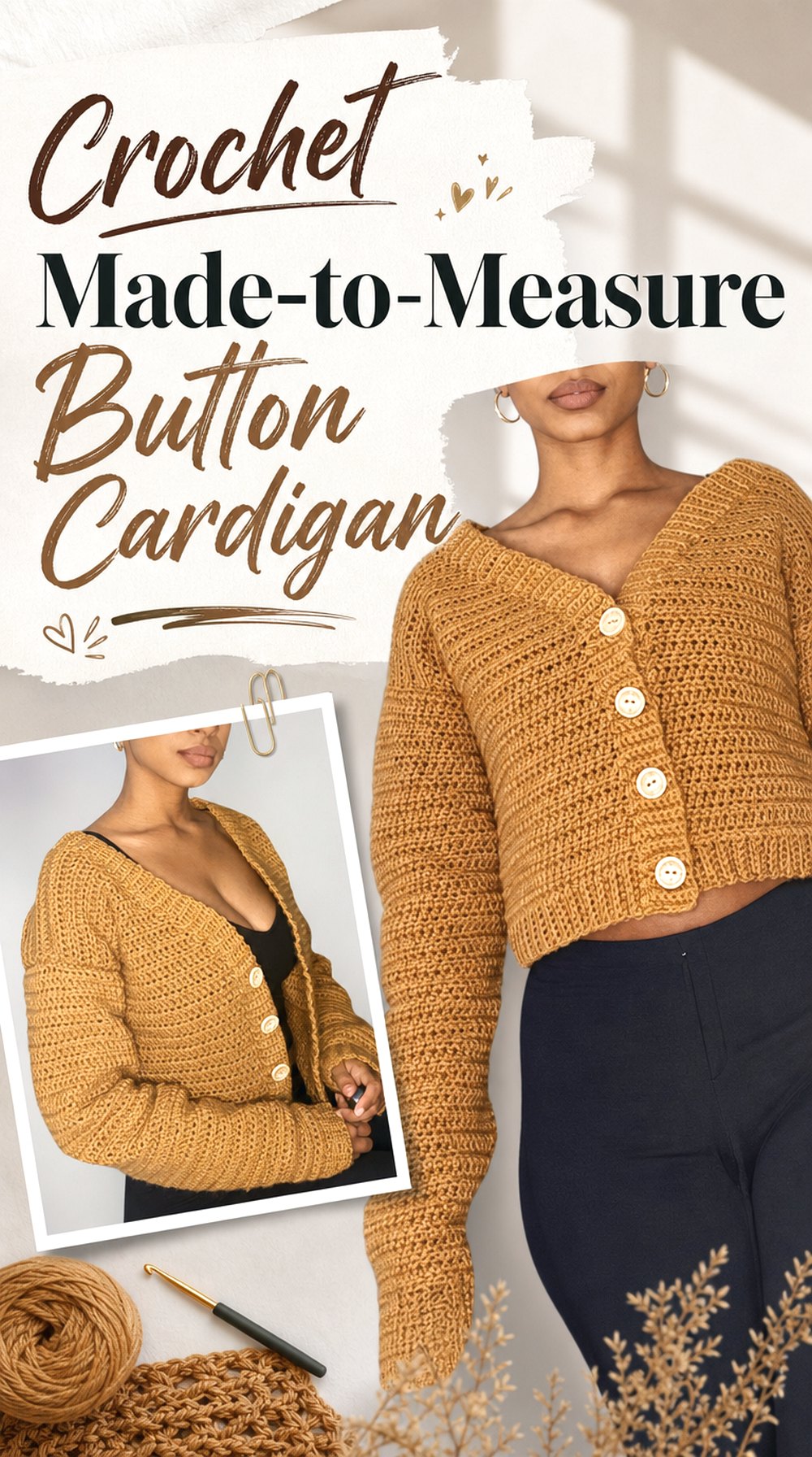 Crochet Made to Measure Button Cardigan