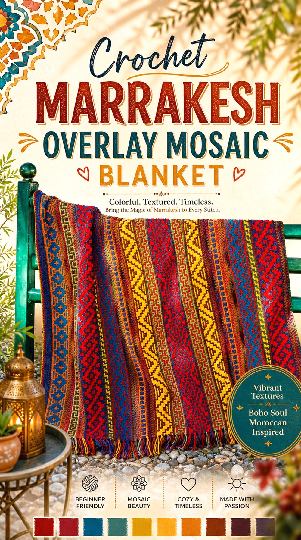 Crochet Marrakesh Overlay Mosaic Blanket