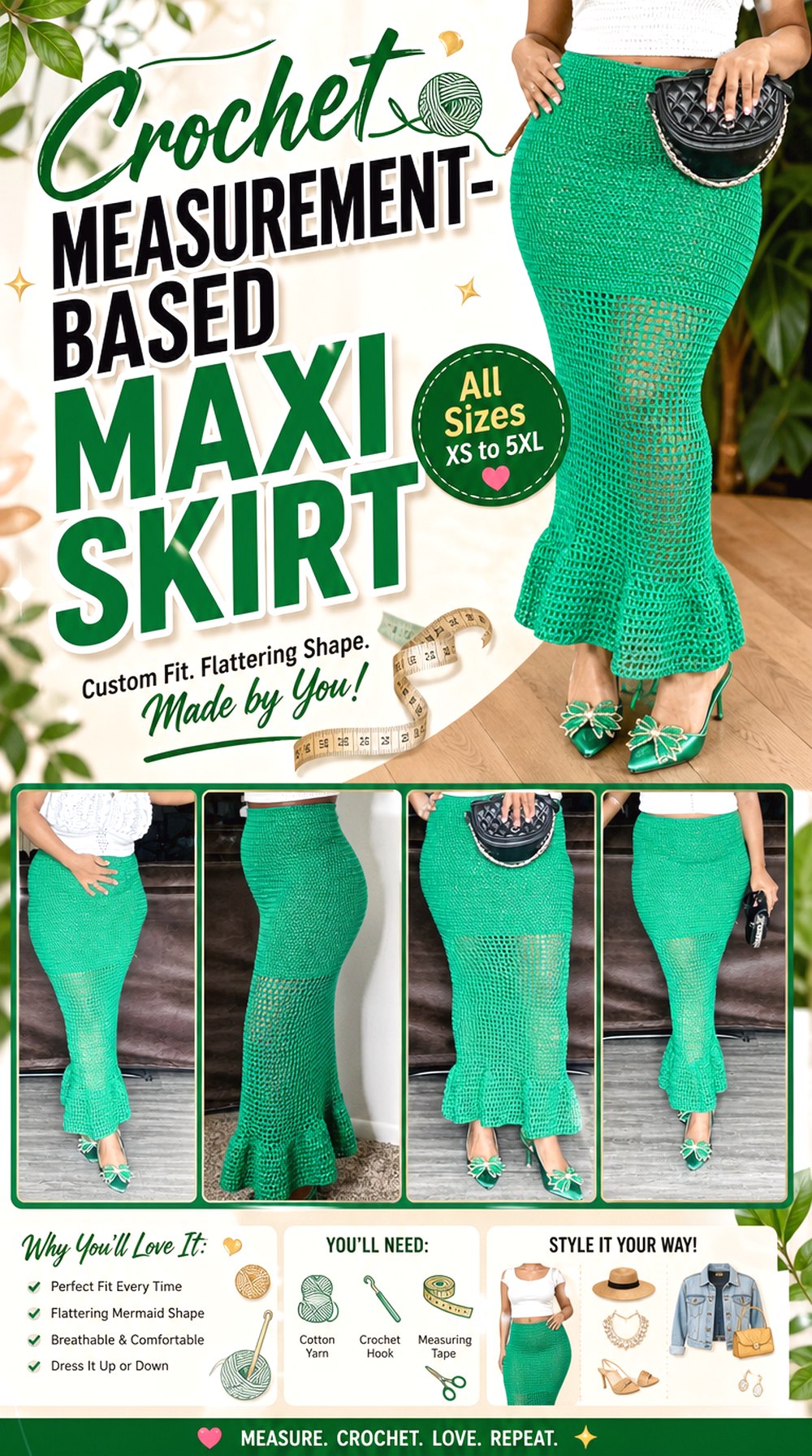 Crochet Measurement Based Maxi Skirt