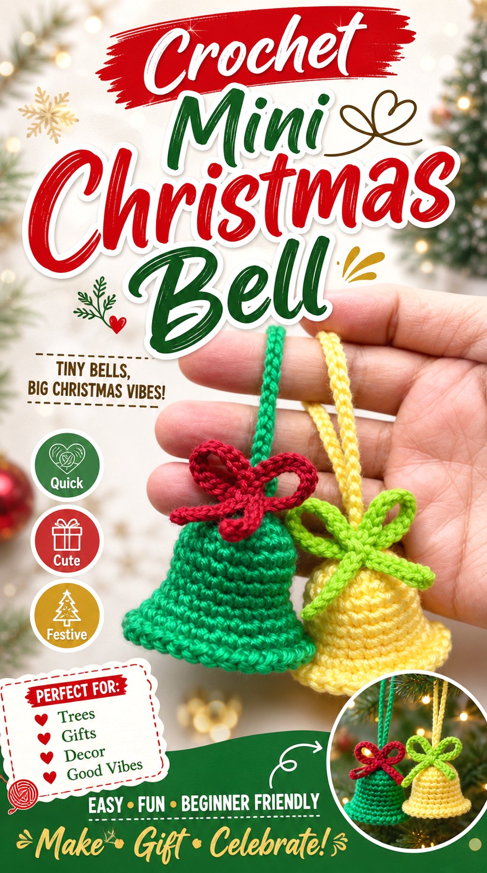 Crochet Mini Christmas Bell