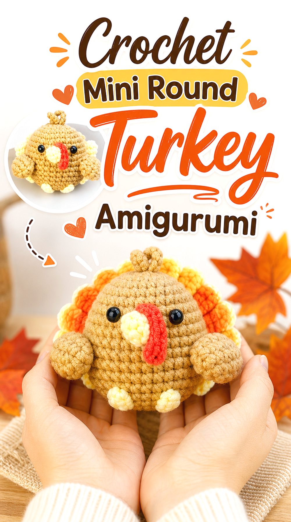 Crochet Mini Round Turkey Amigurumi