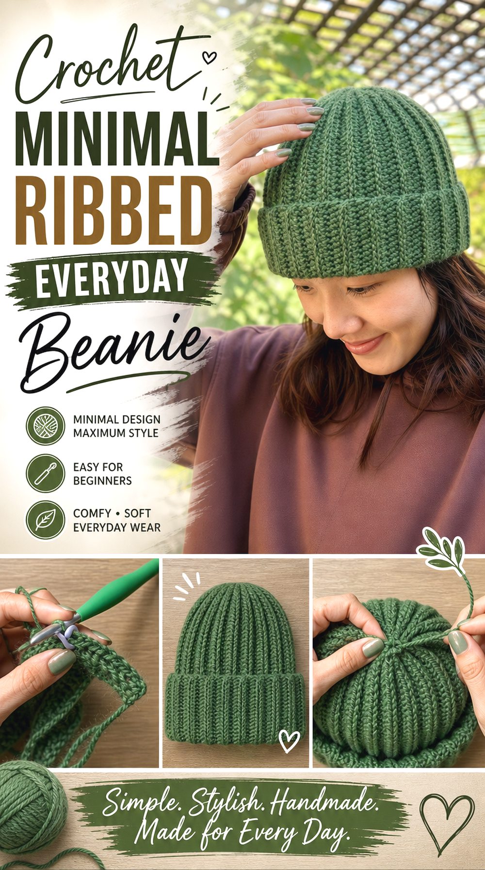 Crochet Minimal Ribbed Everyday Beanie