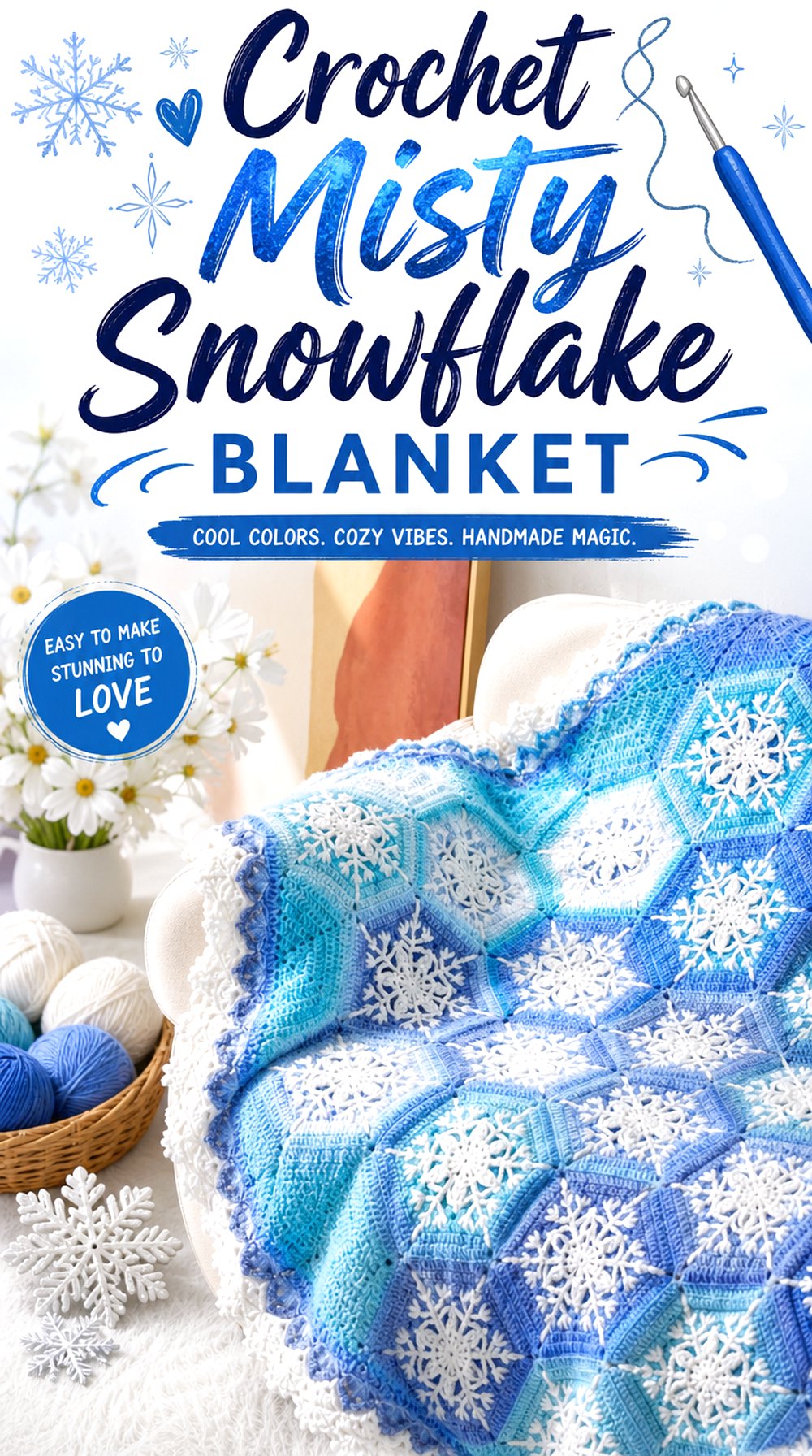 Crochet Misty Snowflake Blanket