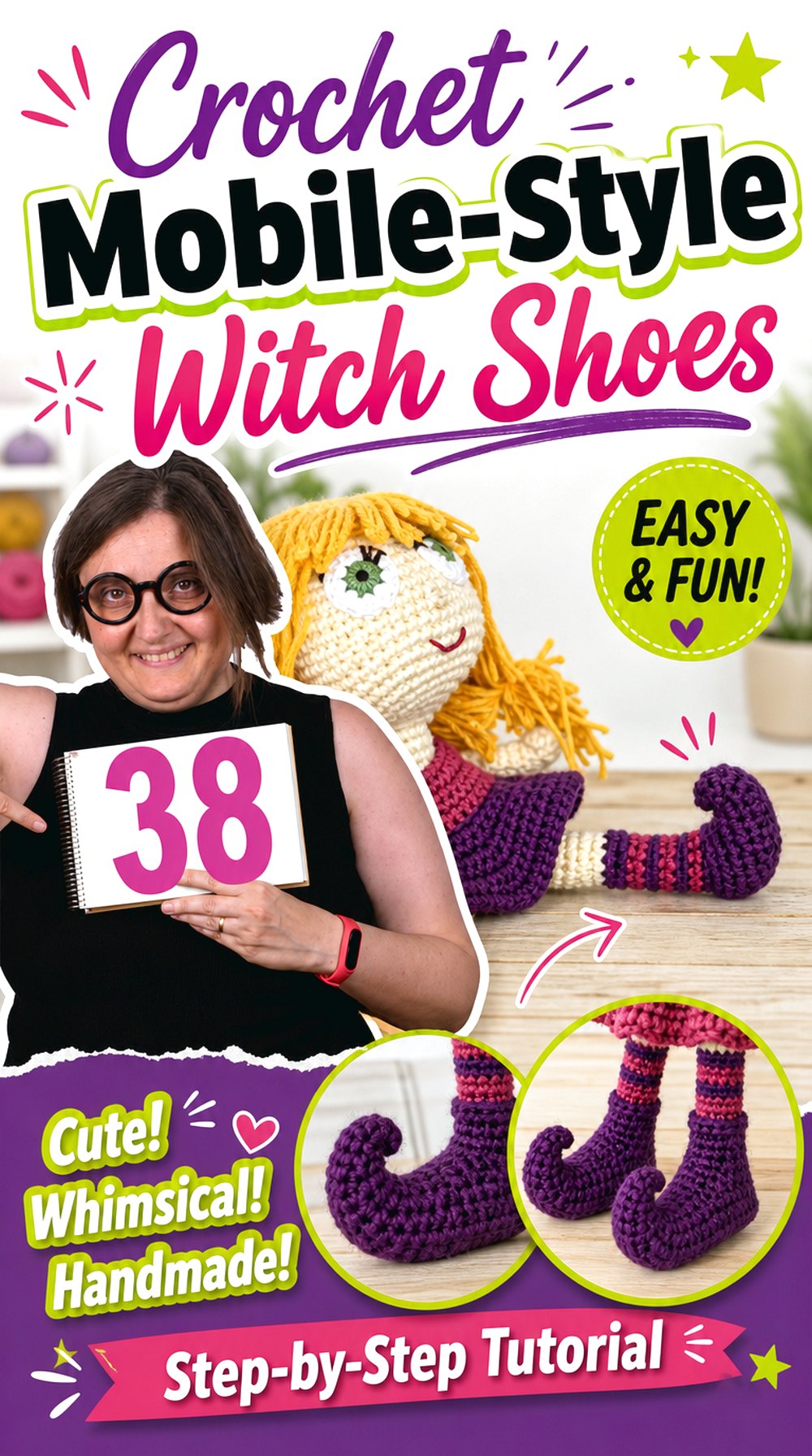 Crochet Mobile Style Witch Shoes