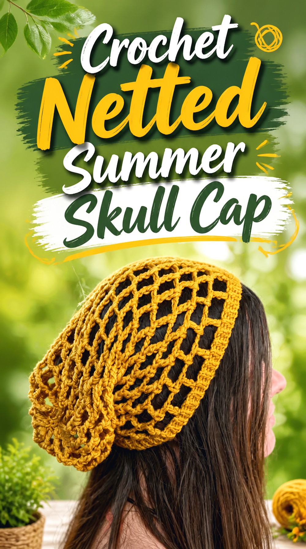 Crochet Netted Summer Skull Cap