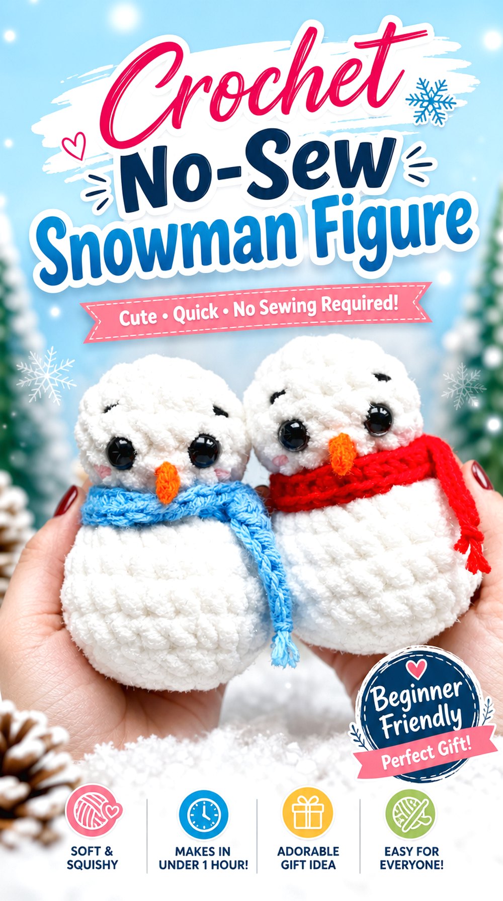 Crochet No Sew Snowman Figure