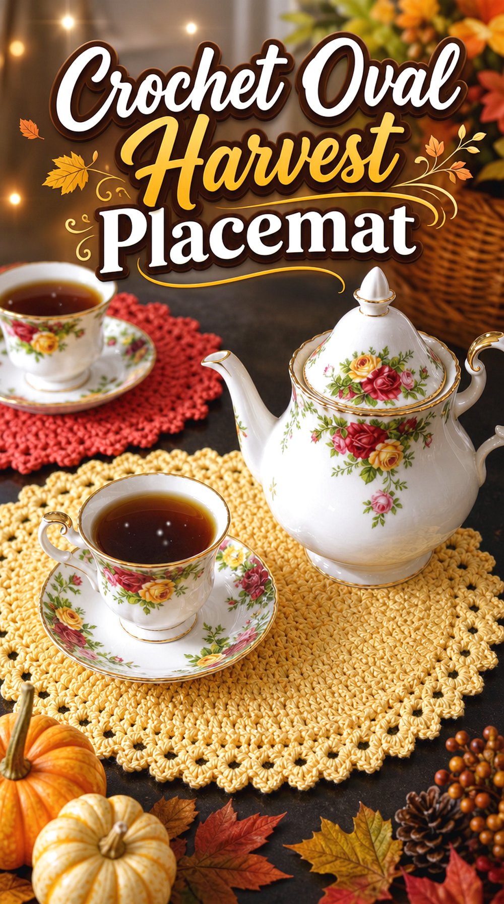 Crochet Oval Harvest Placemat