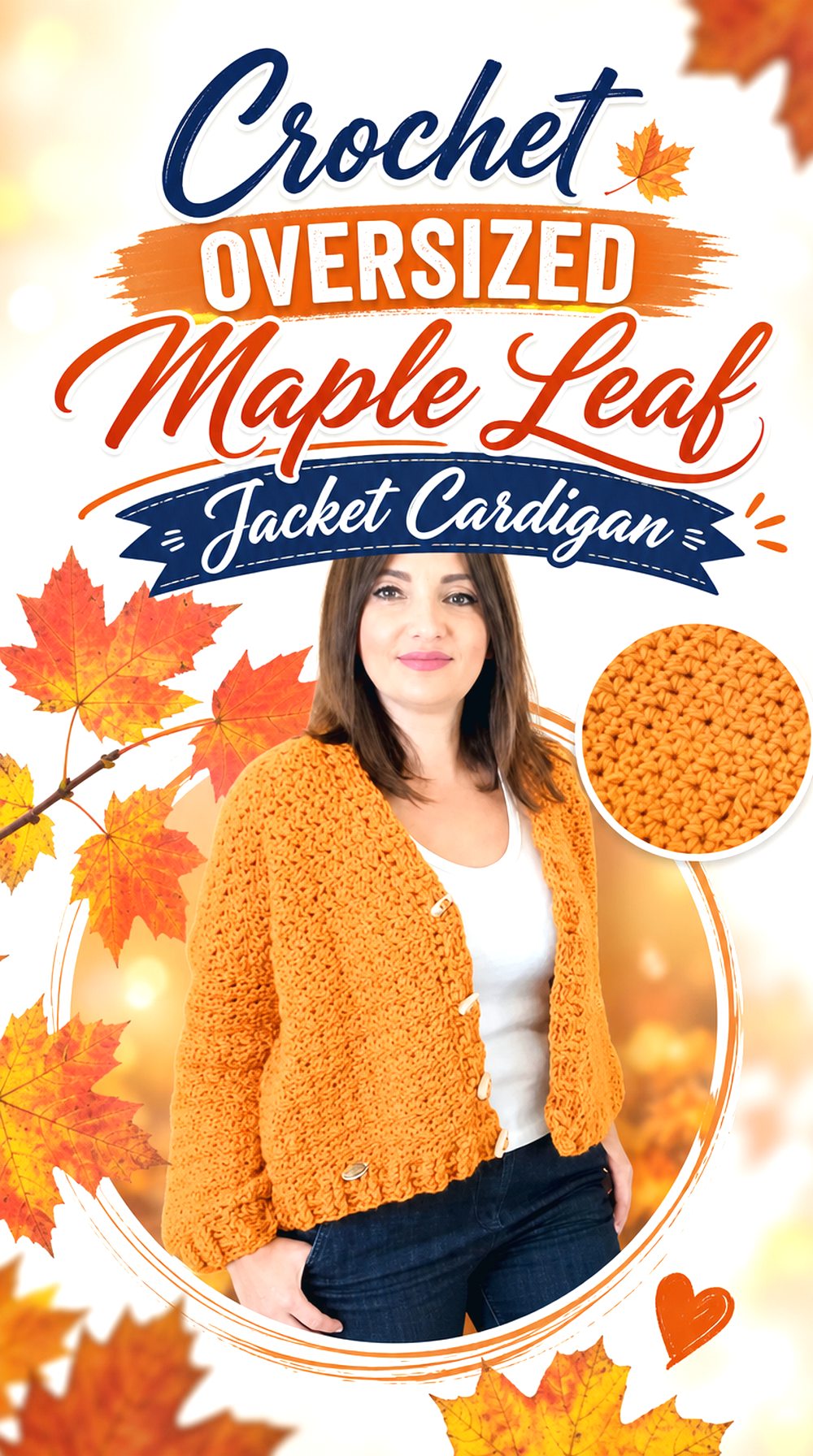 Crochet Oversized Maple Leaf Jacket Cardigan