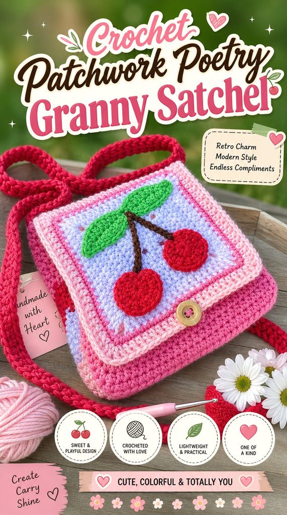 Crochet Patchwork Poetry Granny Satchel