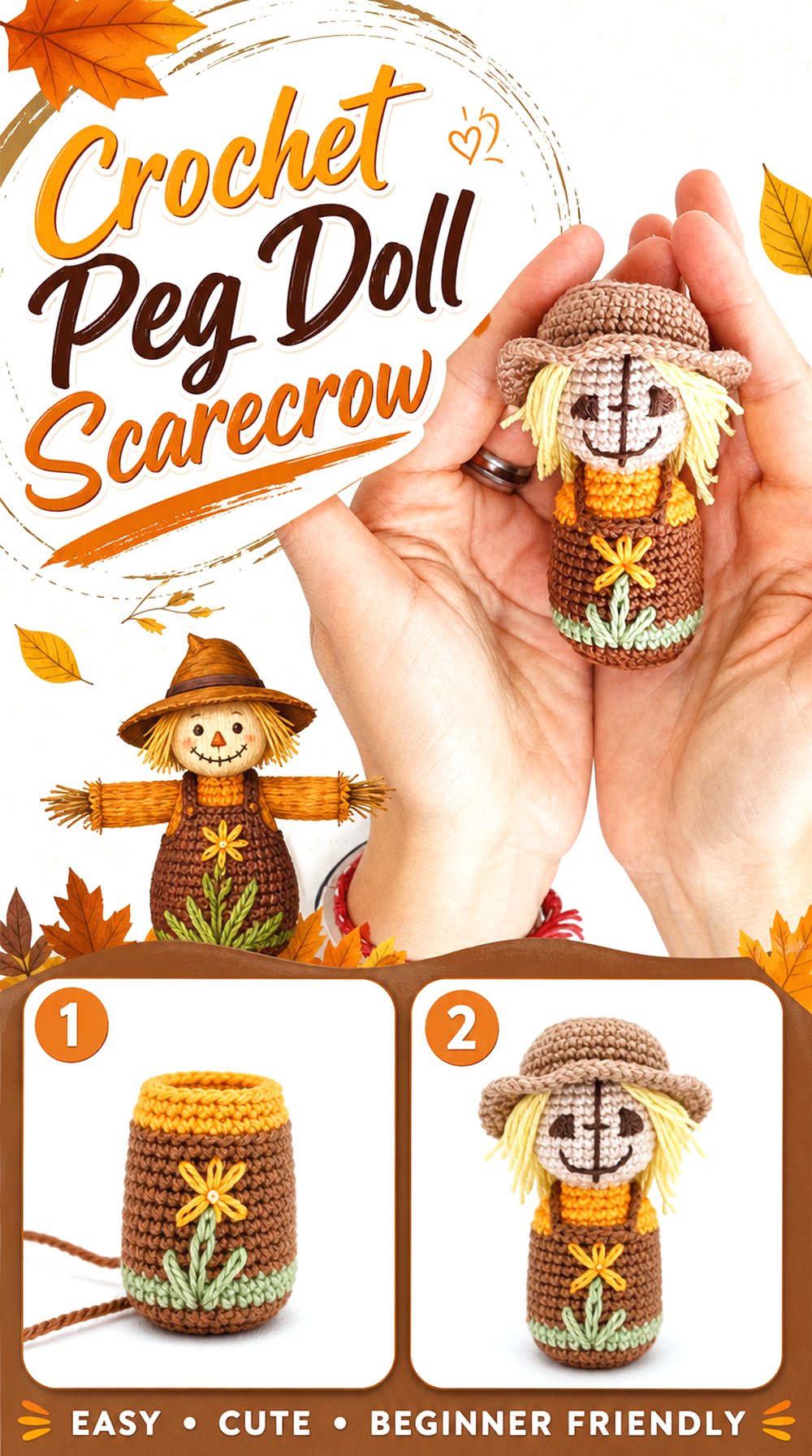Crochet Peg Doll Scarecrow
