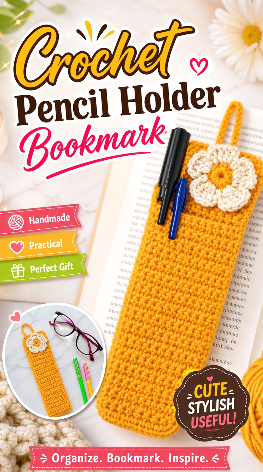 Crochet Pencil Holder Bookmark