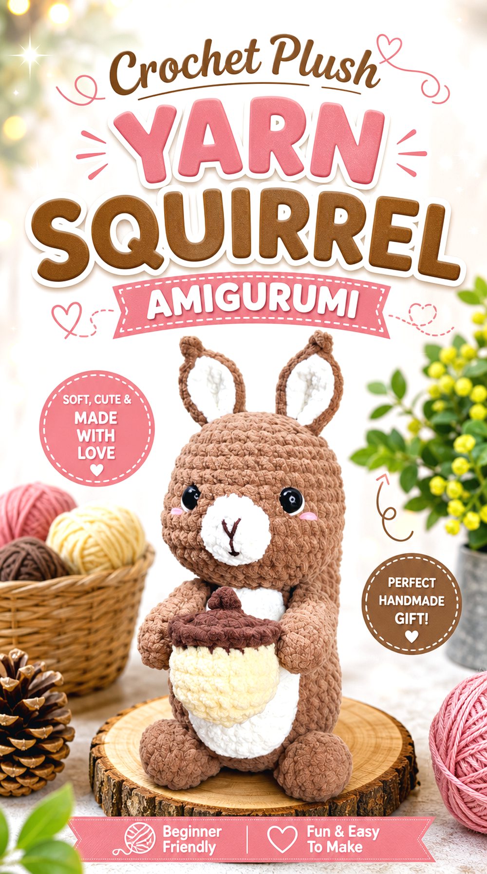 Crochet Plush Yarn Squirrel Amigurumi