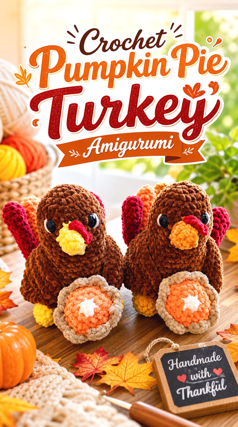 Crochet Pumpkin Pie Turkey Amigurumi