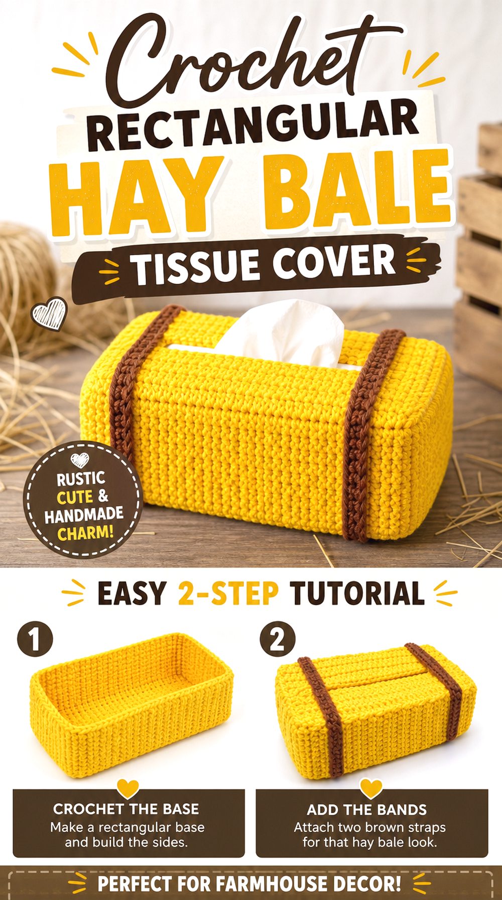 Crochet Rectangular Hay Bale Tissue Cover