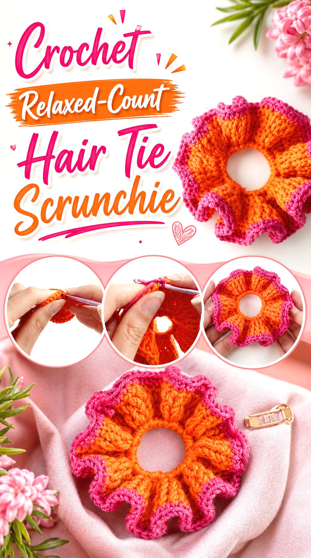 Crochet Relaxed Count Hair Tie Scrunchie