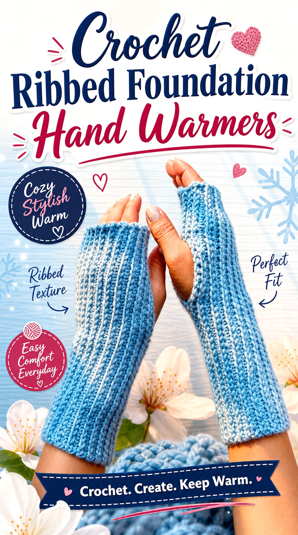 Crochet Ribbed Foundation Hand Warmers