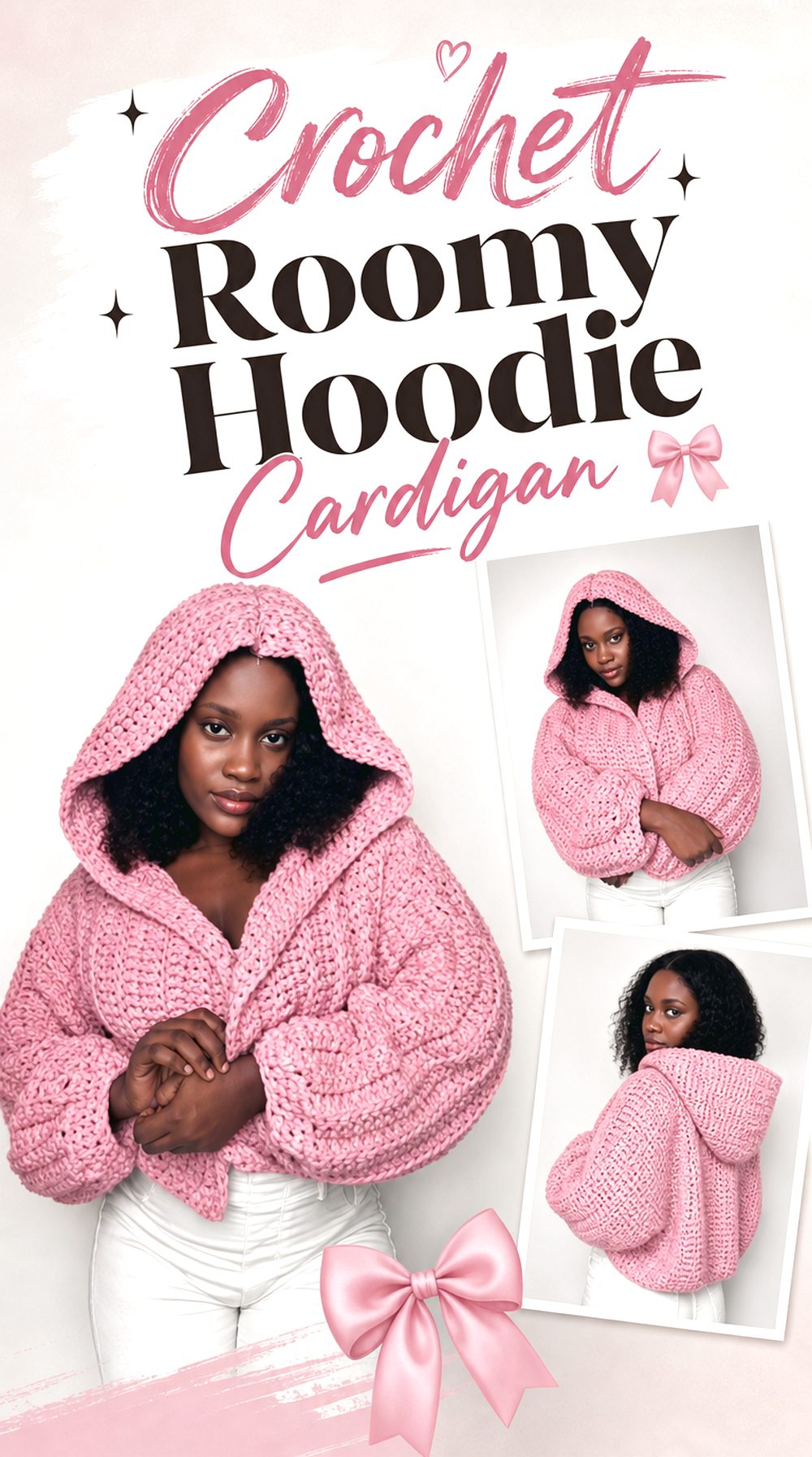 Crochet Roomy Hoodie Cardigan
