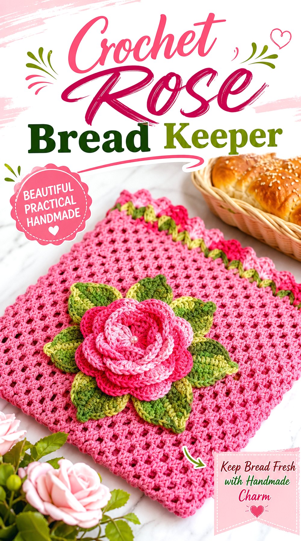 Crochet Rose Bread Keeper