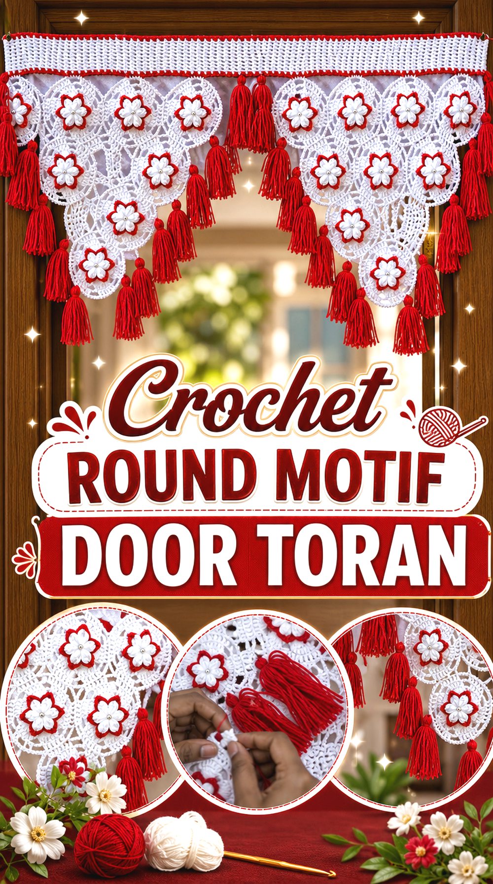 Crochet Round Motif Door Toran