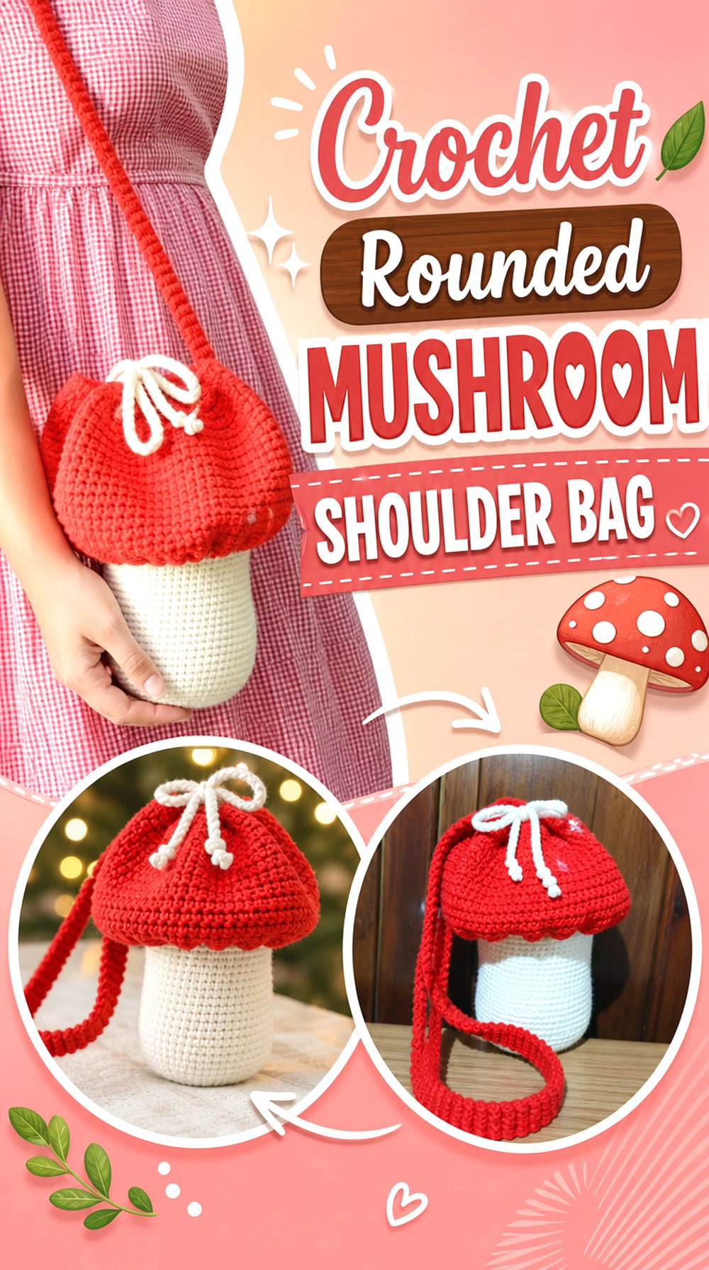 Crochet Rounded Mushroom Shoulder Bag