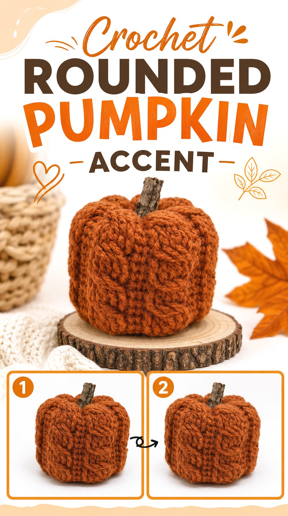 Crochet Rounded Pumpkin Accent