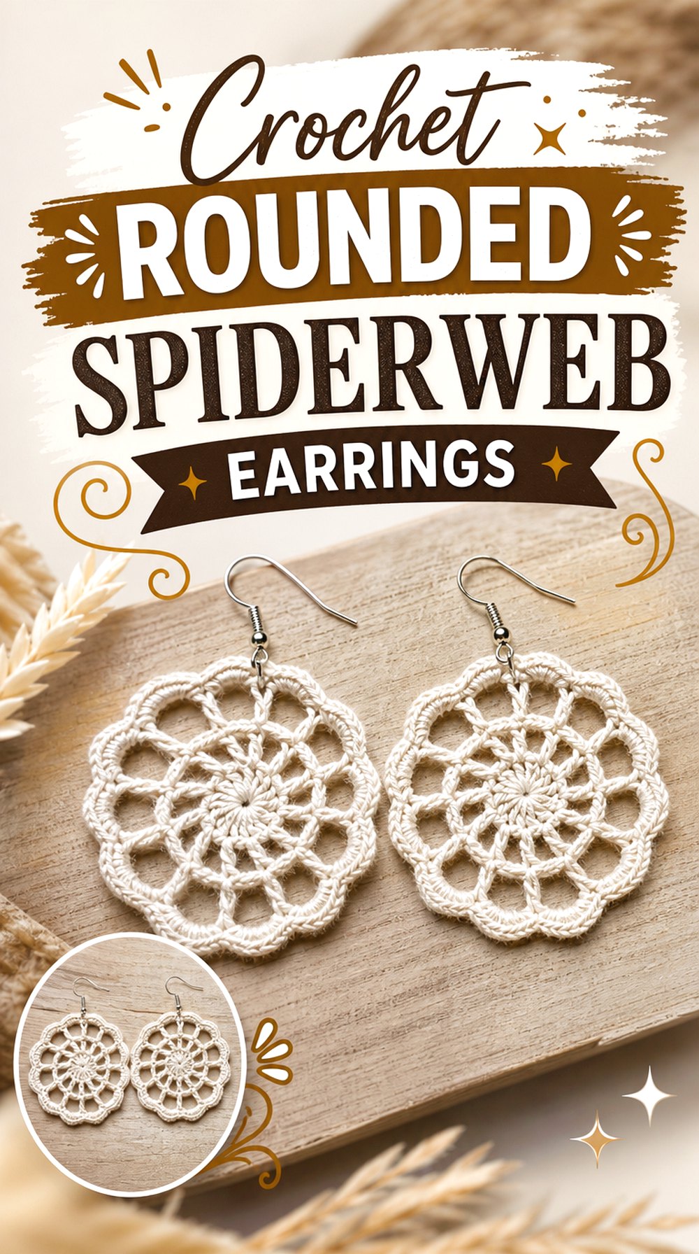 Crochet Rounded Spiderweb Earrings