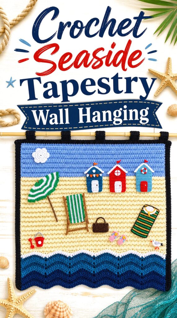 Crochet Seaside Tapestry Wall Hanging