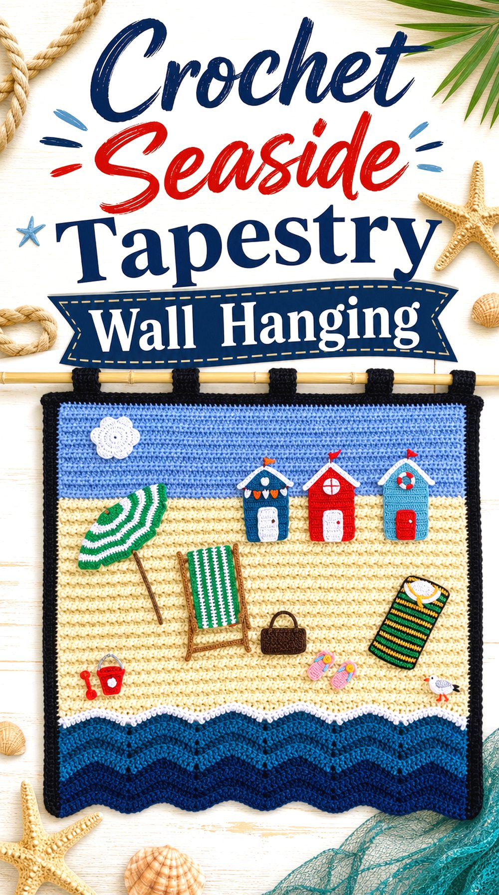 Crochet Seaside Tapestry Wall Hanging