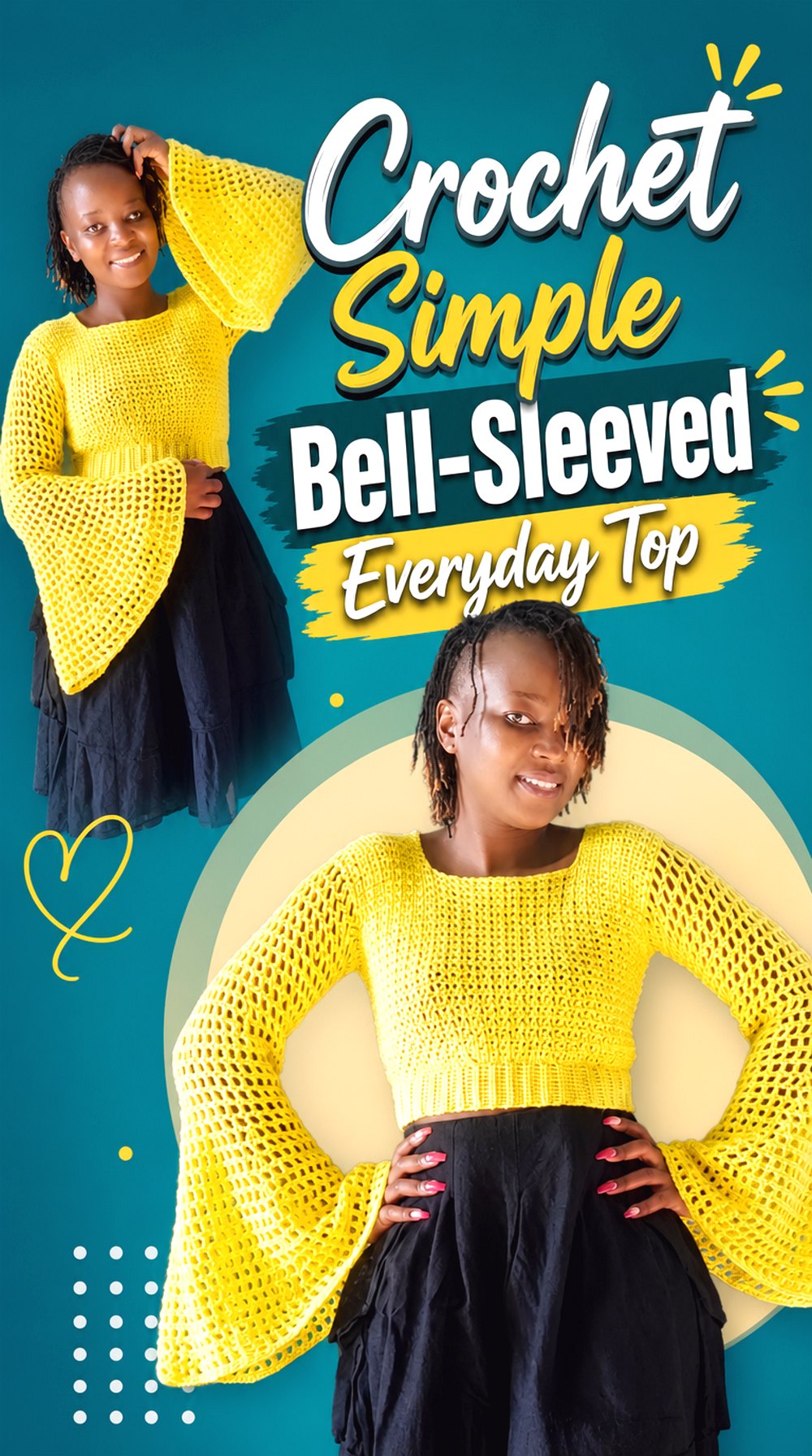 Crochet Simple Bell Sleeved Everyday Top