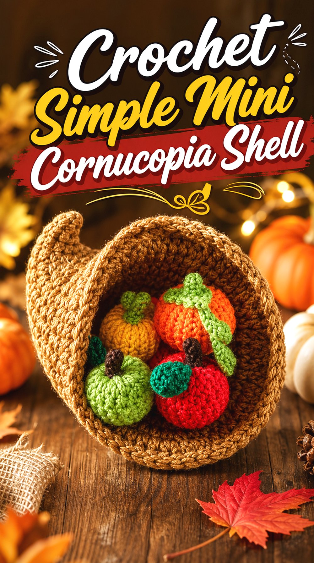 Crochet Simple Mini Cornucopia Shell
