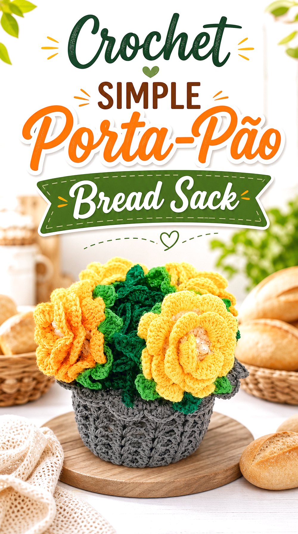 Crochet Simple Porta Pão Bread Sack