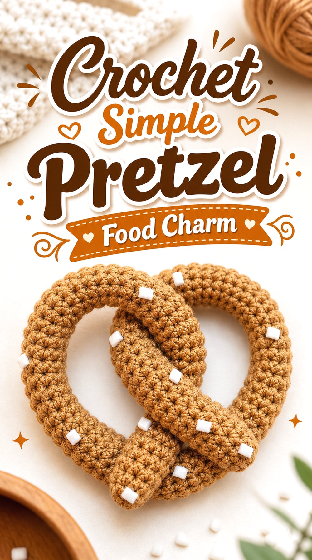 Crochet Simple Pretzel Food Charm