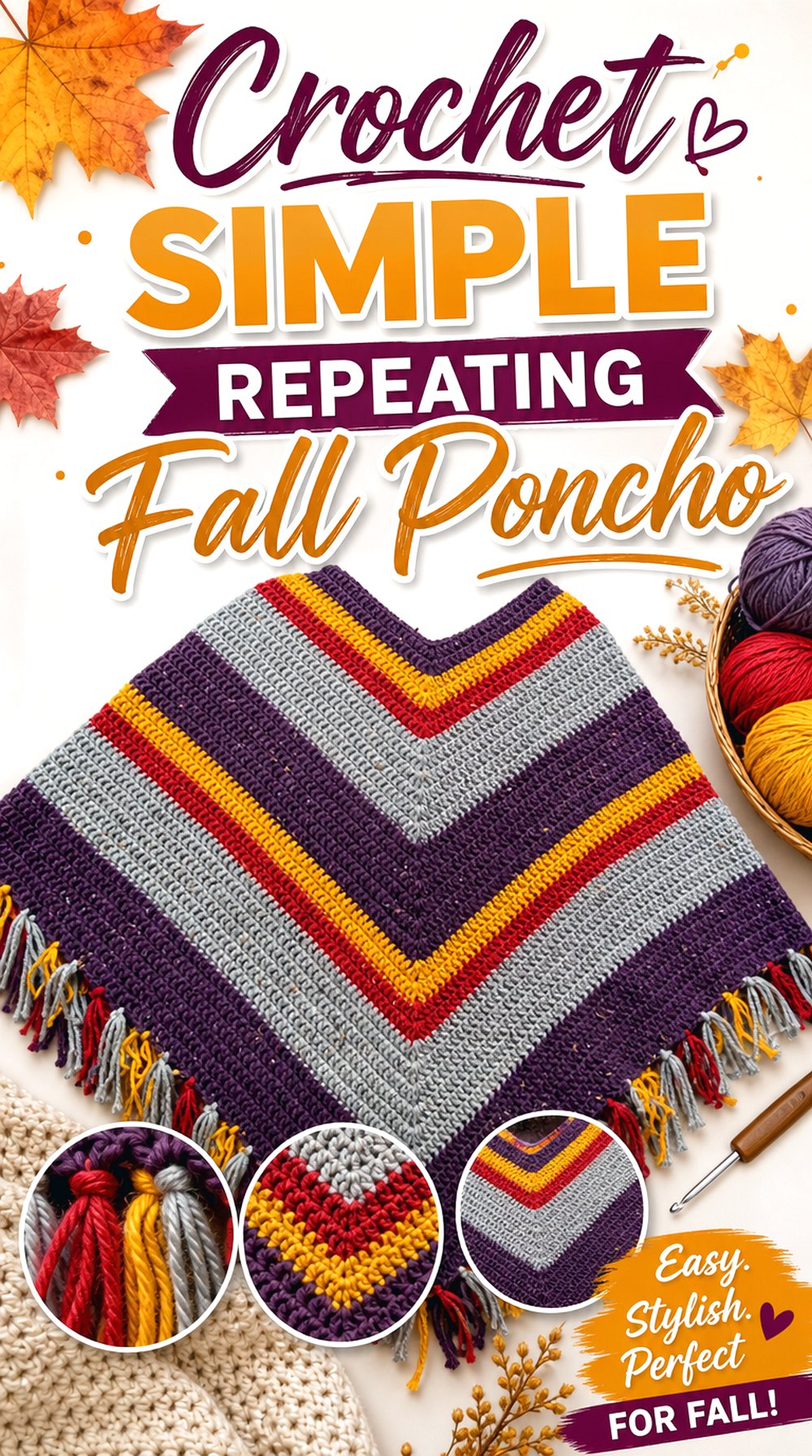 Crochet Simple Repeating Fall Poncho