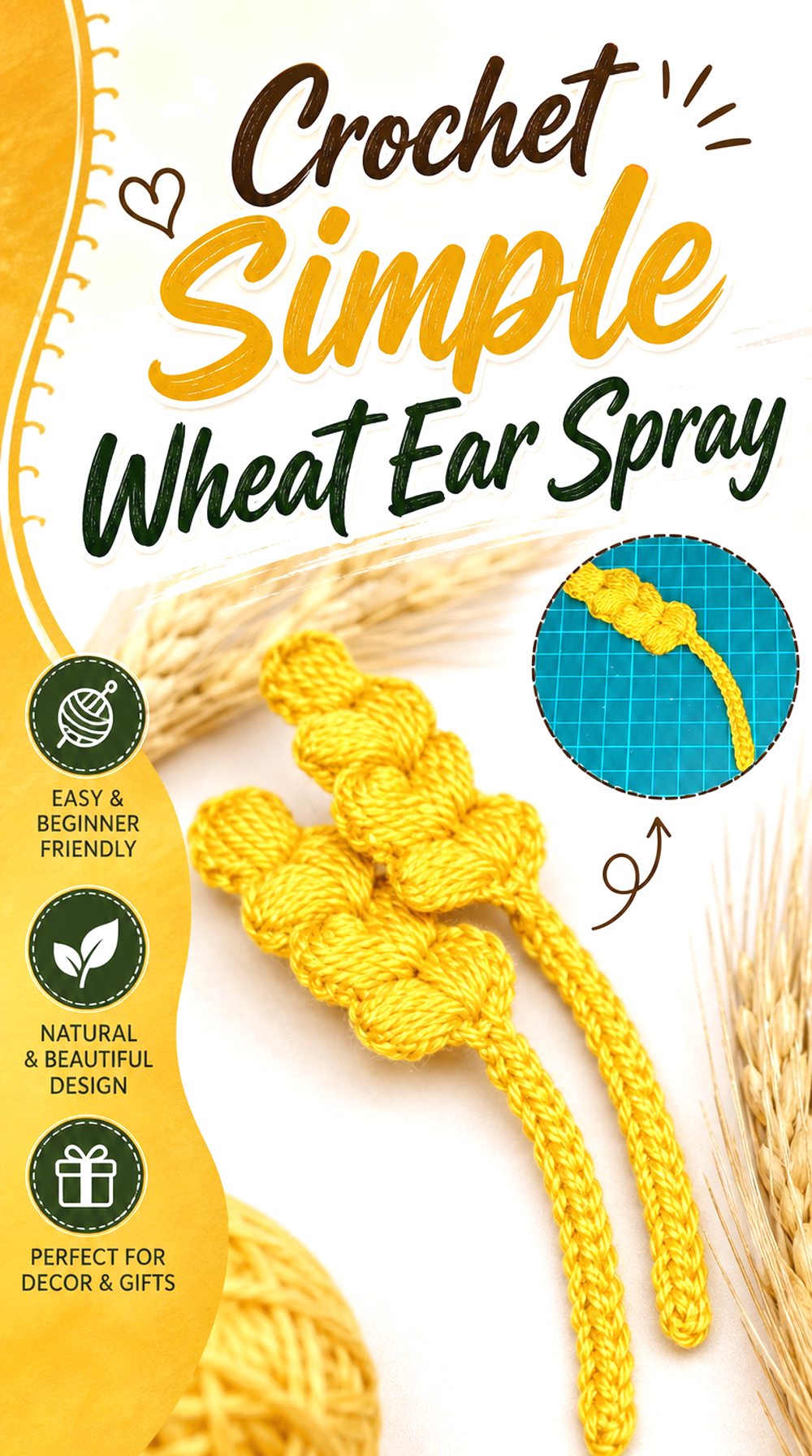 Crochet Simple Wheat Ear Spray