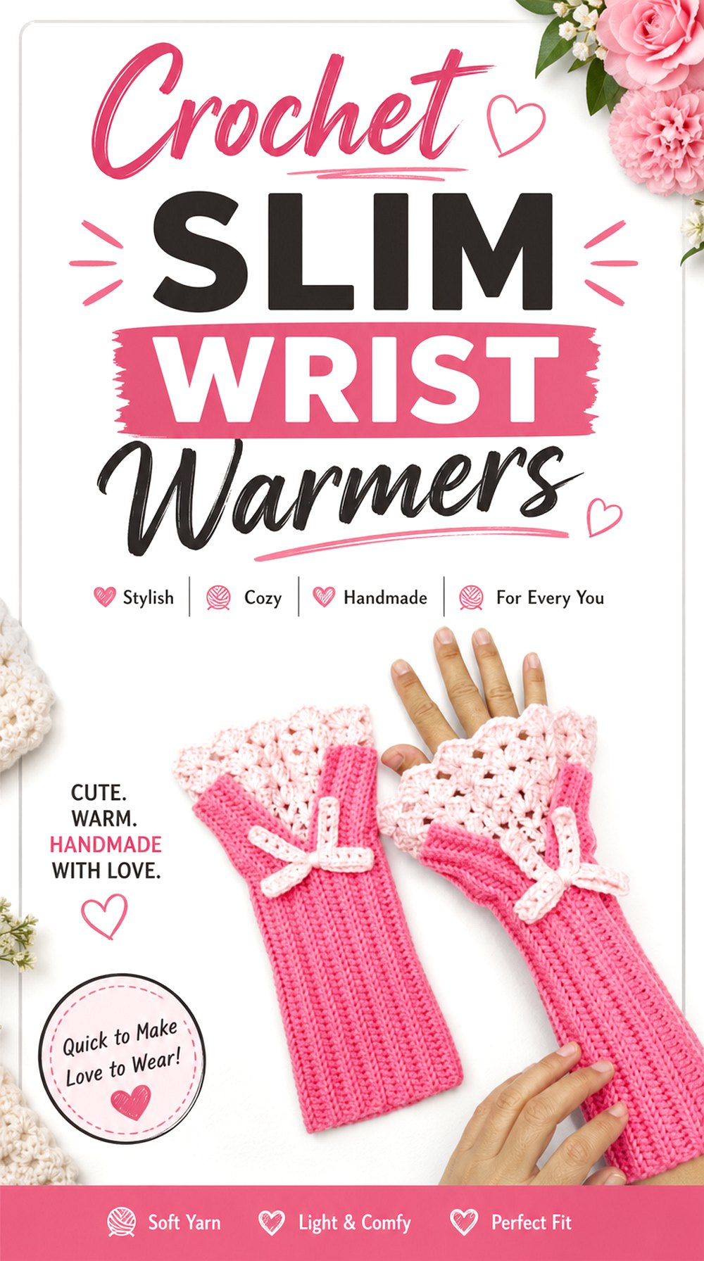 Crochet Slim Wrist Warmers