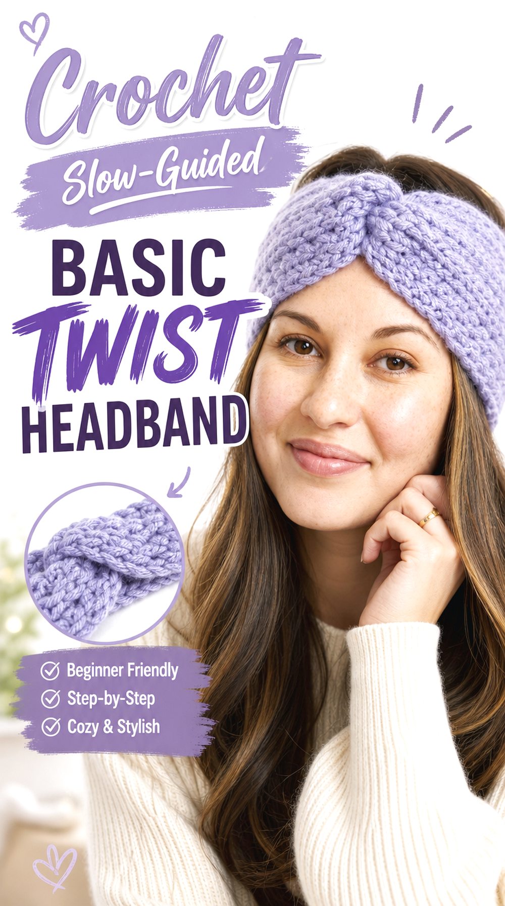 Crochet Slow Guided Basic Twist Headband