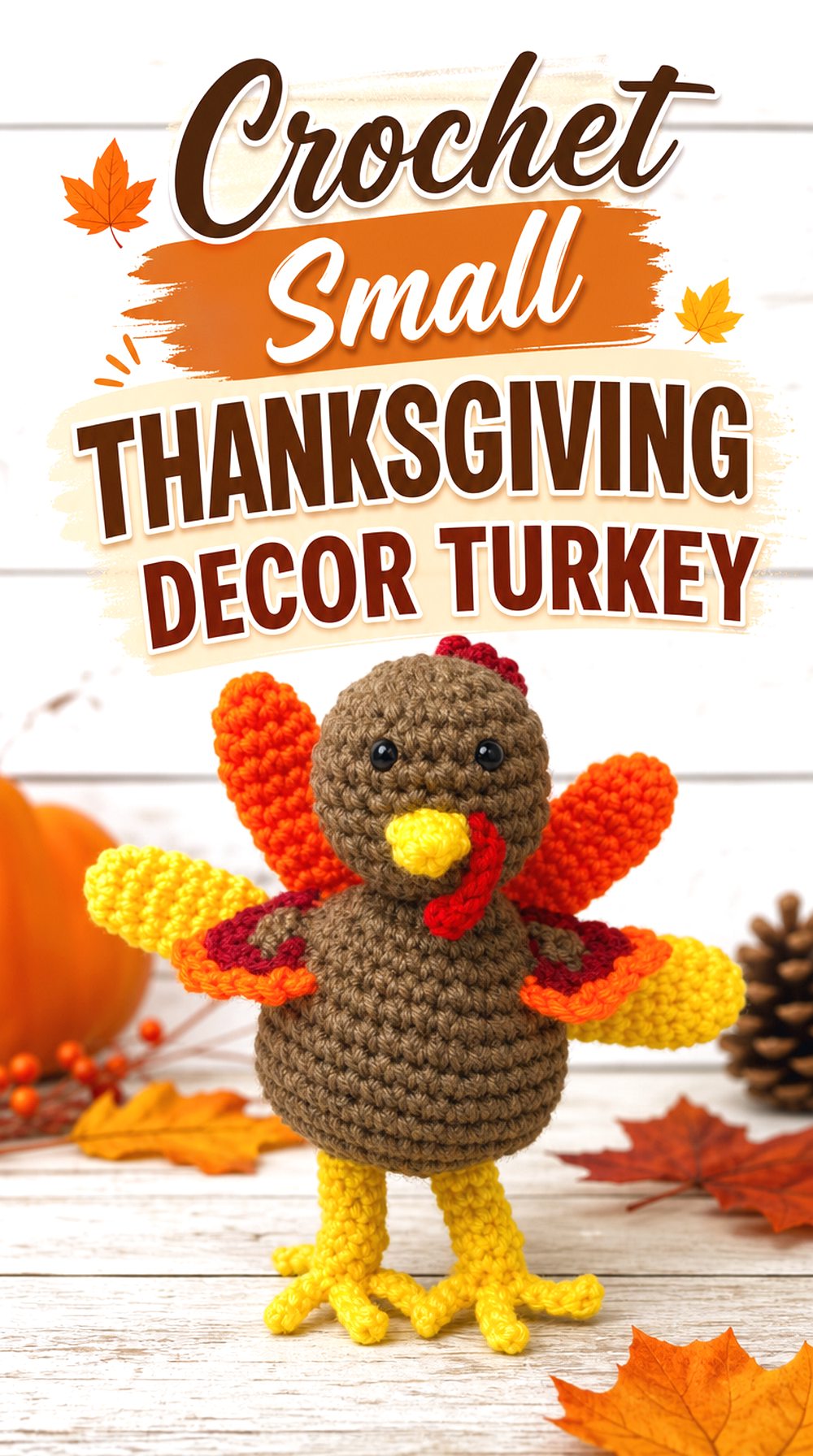 Crochet Small Thanksgiving Decor Turkey