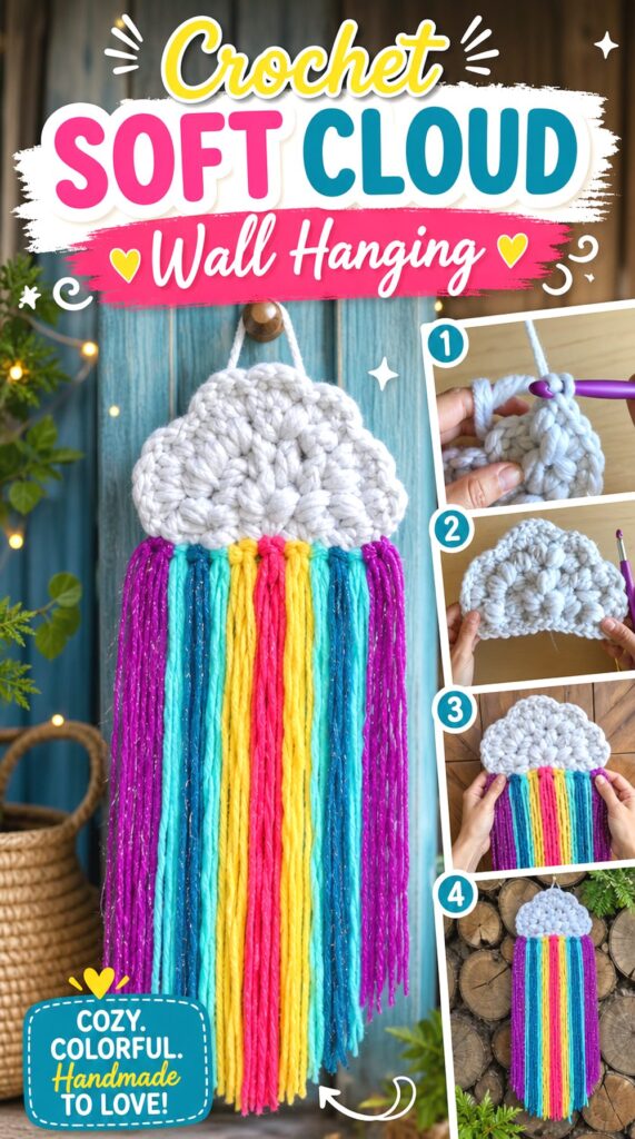 Crochet Soft Cloud Wall Hanging