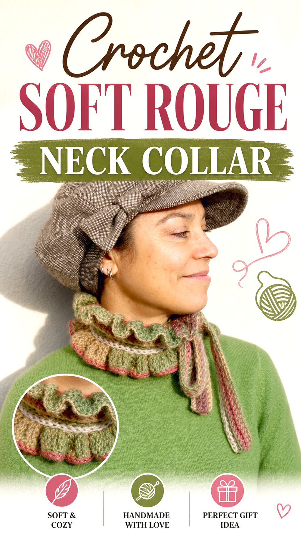 Crochet Soft Rouge Neck Collar