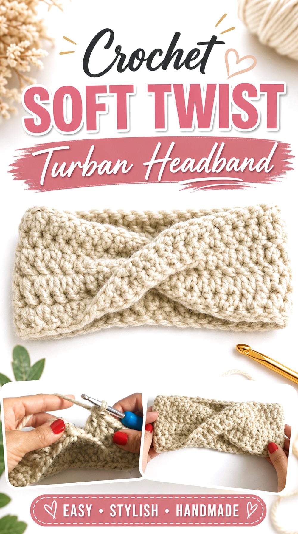 Crochet Soft Twist Turban Headband