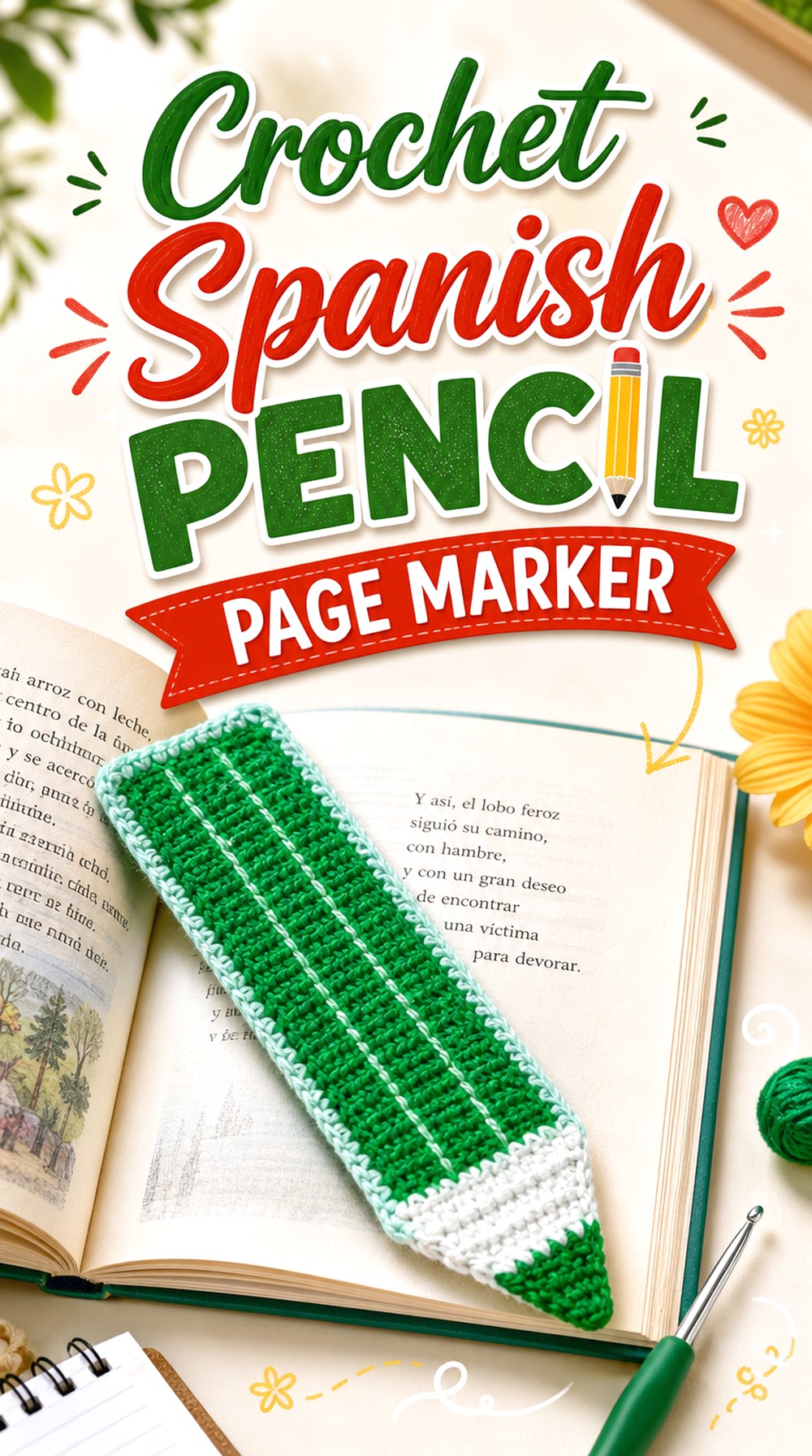 Crochet Spanish Pencil Page Marker