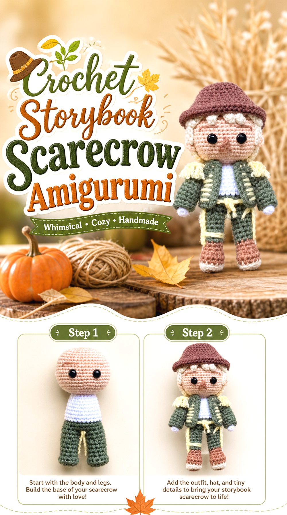 Crochet Storybook Scarecrow Amigurumi